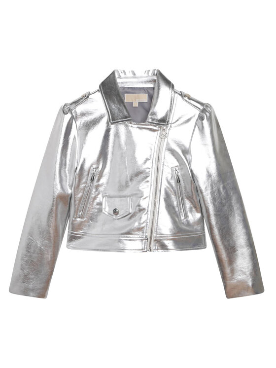 Giacca in similpelle R16123 S Grigio Regular Fit