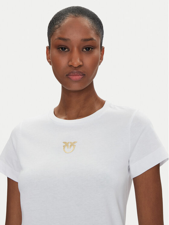 PINKO PINKO T-shirt Bussolotto 100355 A2OD Bianco Regular Fit