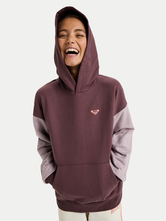 Roxy Roxy Mikina Essential Energy ERJFT05009 Bordó Regular Fit