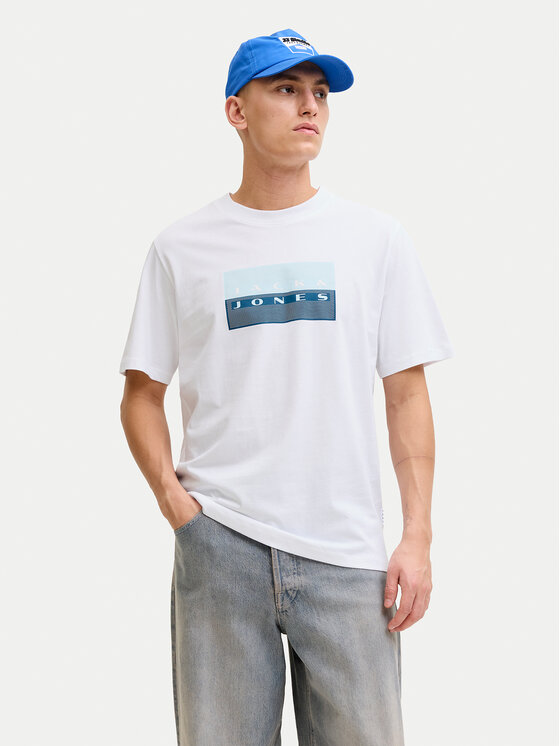 Jack & Jones Tricou Fusion 12289863 Alb Regular Fit