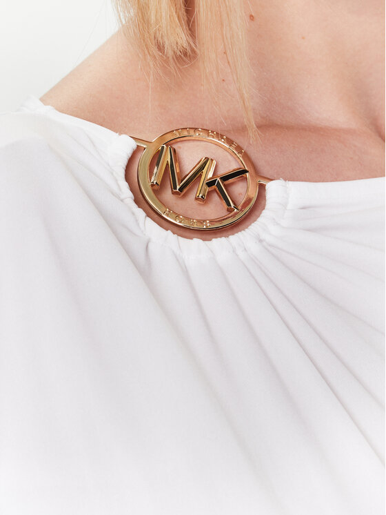 MICHAEL Michael Kors MICHAEL Michael Kors Φόρεμα παραλίας Iconic Solids Cover Up MM7M649 Λευκό Slim Fit