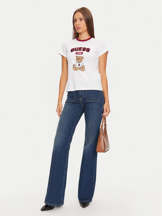 Guess Guess T-shirt V4BI10 KA260 Bijela Regular Fit