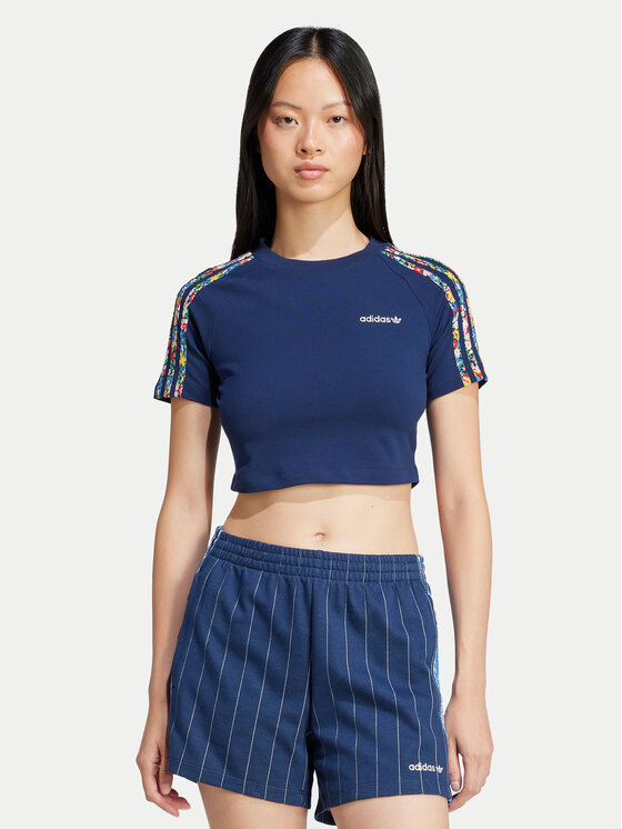 adidas adidas T-shirt Liberty London 3-Stripes Infill Baby JC7788 Tamnoplava Slim Fit
