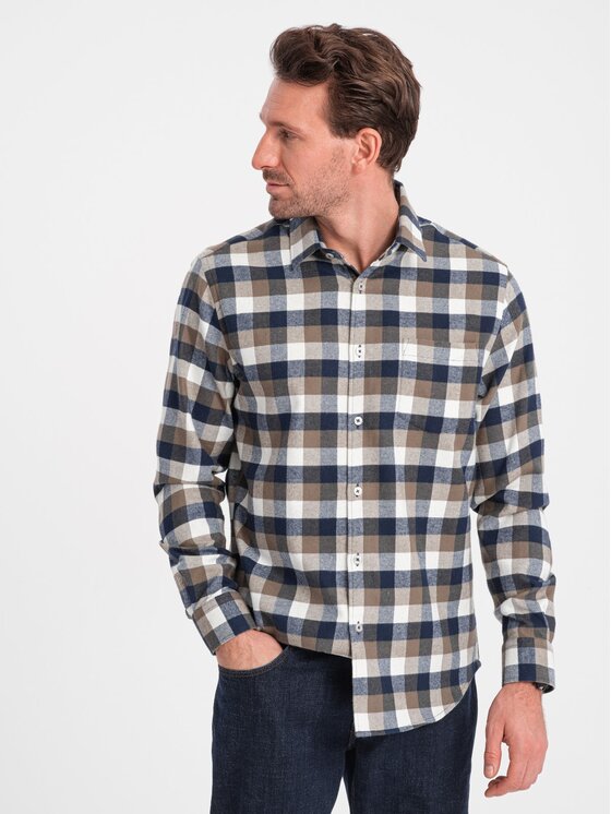Ombre Ombre Košile OM-SHCS-0157 Barevná Regular Fit