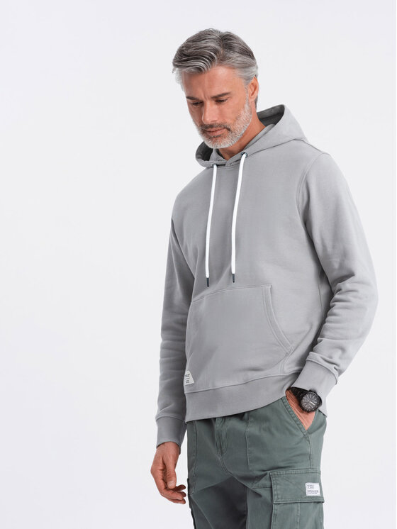 Ombre Ombre Mikina OM-SSBN-0177 Šedá Classic Fit