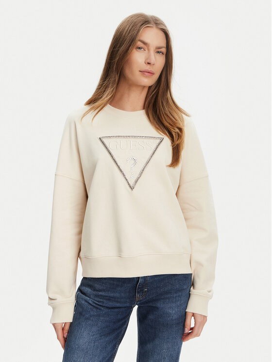 Guess Bluza W5YQ04 KC8I0 Beżowy Regular Fit
