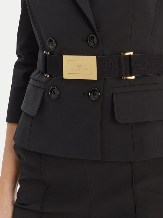 Elisabetta Franchi Elisabetta Franchi Marynarka GI-224-61E2-V590 Czarny Regular Fit