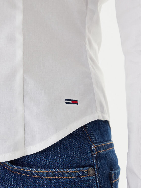 Tommy Jeans Tommy Jeans Риза Baby DW0DW22604 Бял Slim Fit
