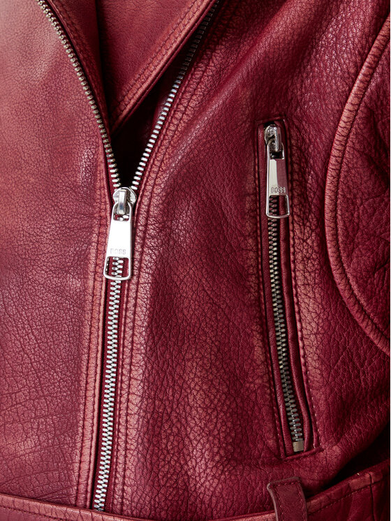 BOSS BOSS Lederjacke C_Sadora 50543026 Dunkelrot Regular Fit