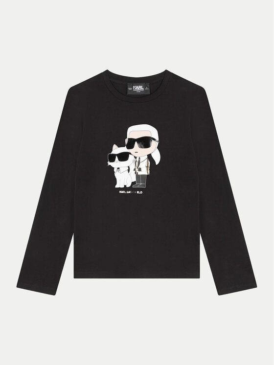 Karl Lagerfeld Kids Bluza Z30209 S Črna Regular Fit