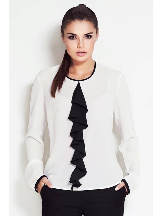 Awama Awama Blúzka A047 Écru Basic Fit