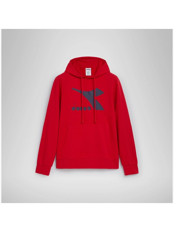 Diadora Diadora Bluza HOODIE BIG LOGO Czerwony Basic Fit