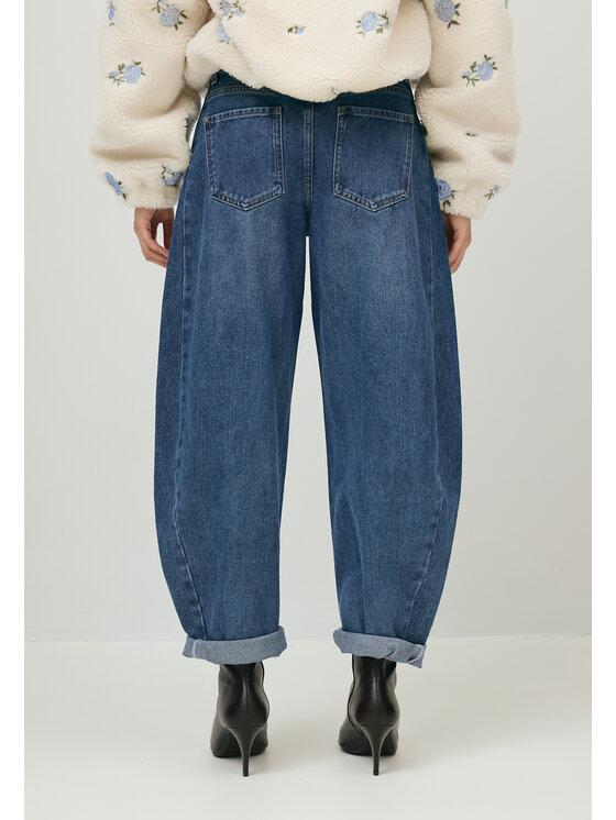BIZUU BIZUU Jeansy LYON BARREL JEANS Modrá Standard Fit