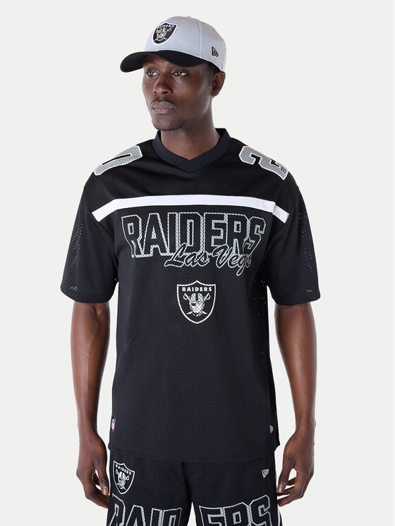 Férfi Póló New Era, Méret: S, Fekete, NFL Las Vegas Raiders Mesh Graphic Jersey 60596386
