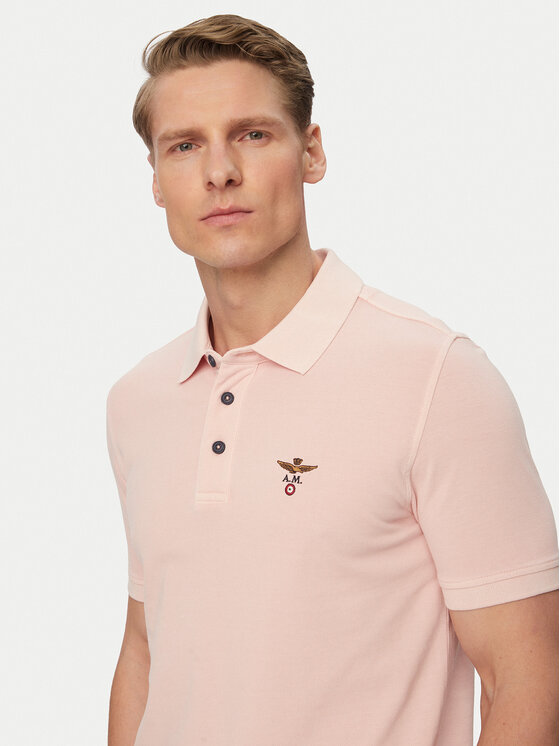 Aeronautica Militare Aeronautica Militare Tricou polo 261PO1925UP00406 Roz deschis Regular Fit