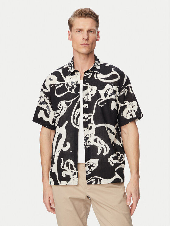 Jack & Jones Cămașă Montauk 12293763 Negru Relaxed Fit