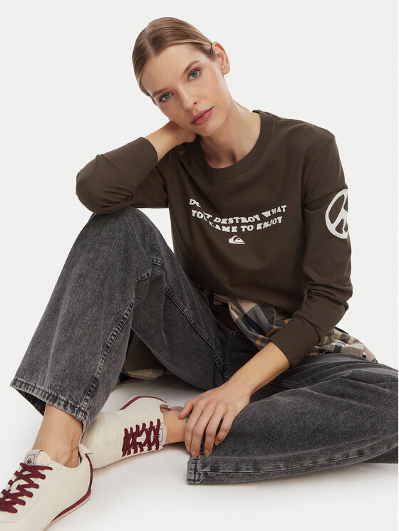 Quiksilver Quiksilver Bluza Standard  EQWZT03200 Rjava Regular Fit