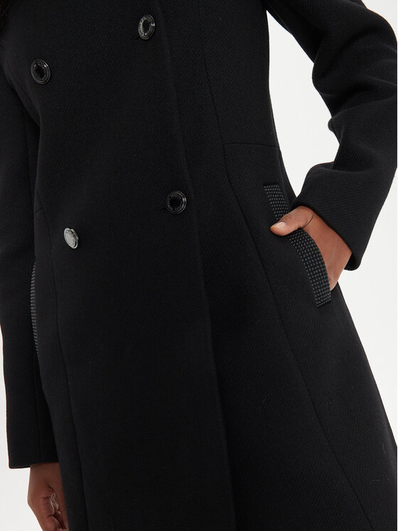 Morgan Morgan Μάλλινο παλτό 242-GSUZI Μαύρο Slim Fit