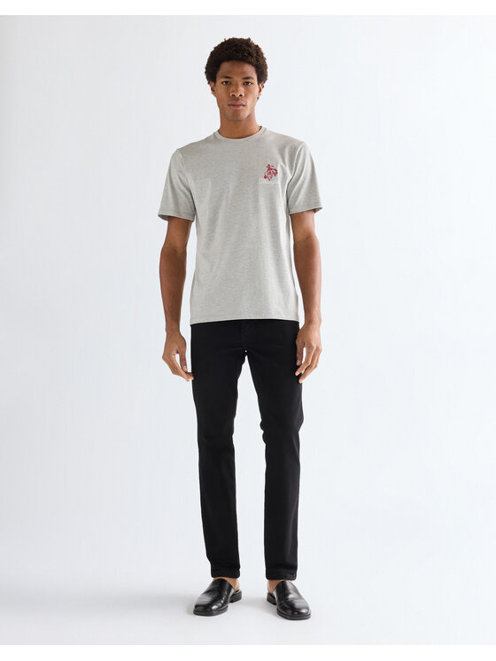 Wrangler Wrangler T-Shirt EMBROIDERY TEE Szary Regular Fit