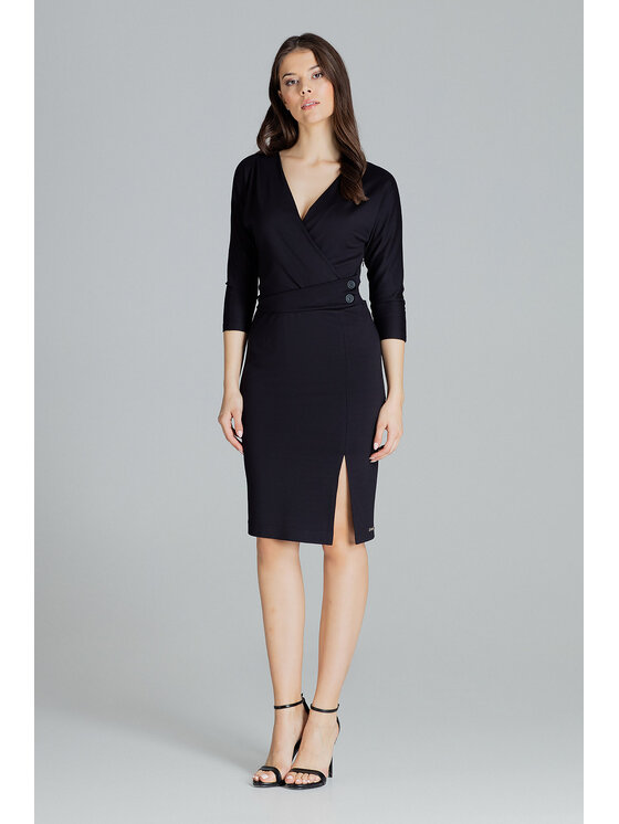 Lenitif Lenitif Vestito L086 Nero Regular Fit