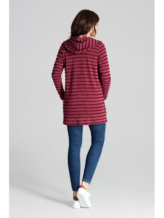 Lenitif Lenitif Sweter L070 Bordowy Regular Fit