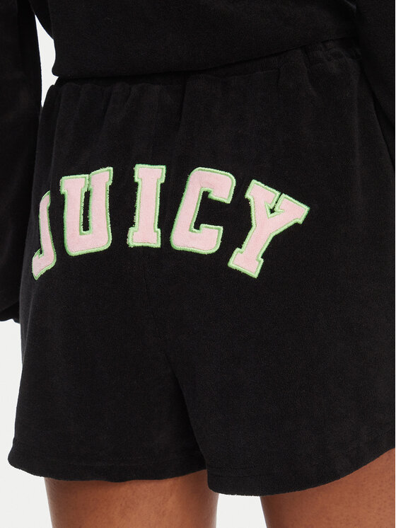 Juicy Couture Juicy Couture Pantaloni scurți sport Perkin JCWHS125322 Negru Relaxed Fit