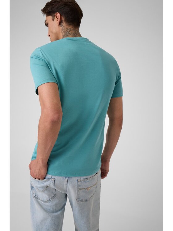 Guess Guess T-Shirt 153107 Světle modrá Classic Fit