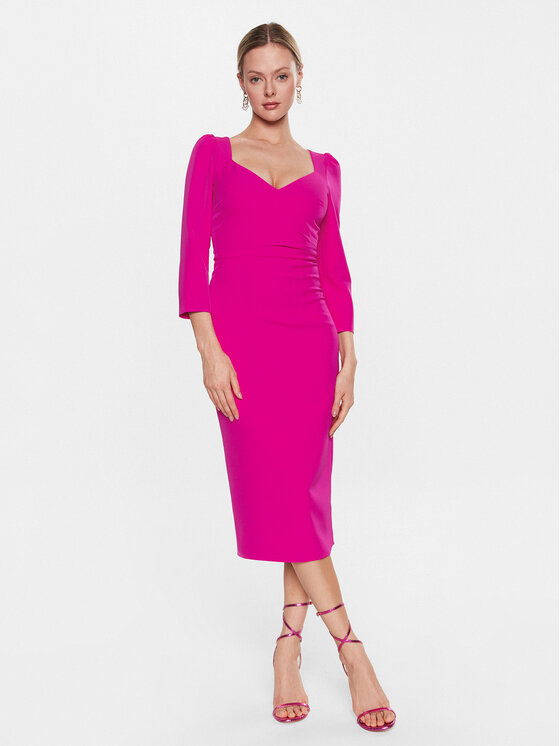 Nissa Nissa Každodenné šaty RZ13994 Ružová Slim Fit