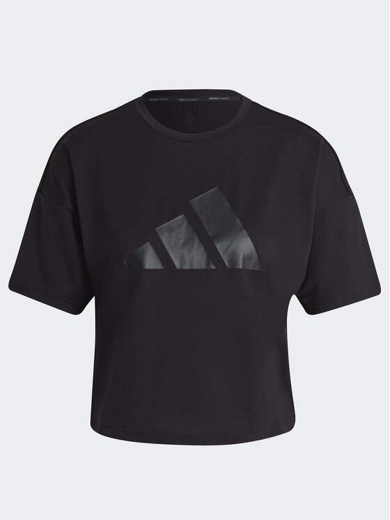 adidas adidas Marškinėliai Train Icons 3 Bar Logo T-Shirt HD8973 Juoda Regular Fit