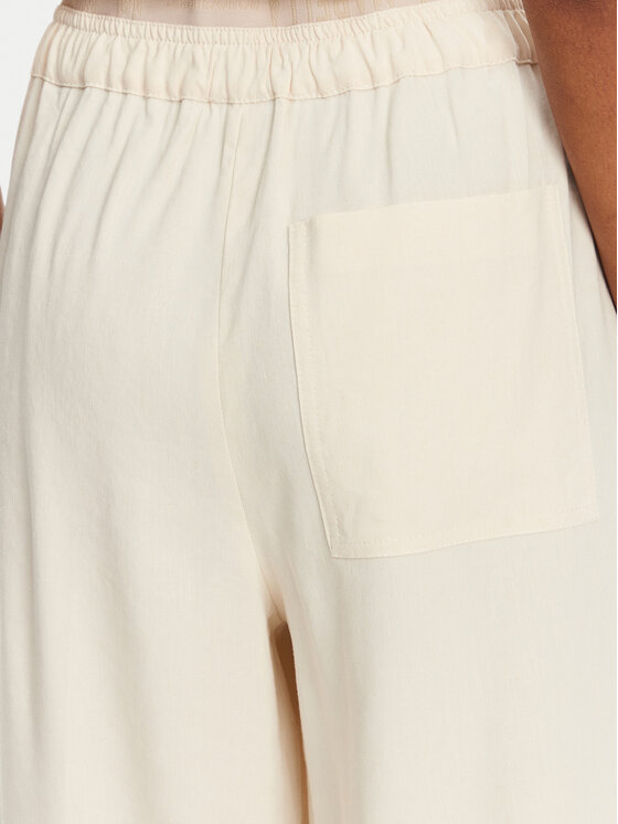 Marella Marella Pantaloni din material Fred 2513131085 Écru Wide Leg