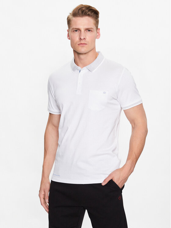 Volcano Volcano Polo särk T-Drago M35084 Valge Regular Fit