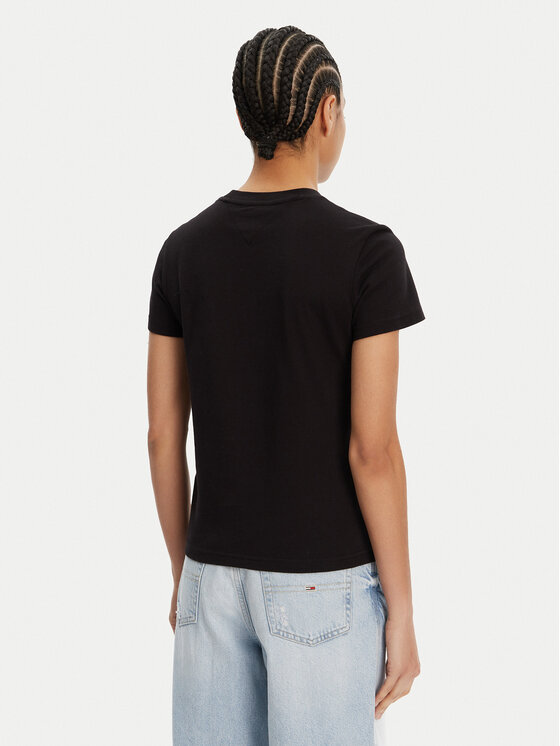 Tommy Jeans Tommy Jeans T-shirt Bubble DW0DW21338 Crna Regular Fit