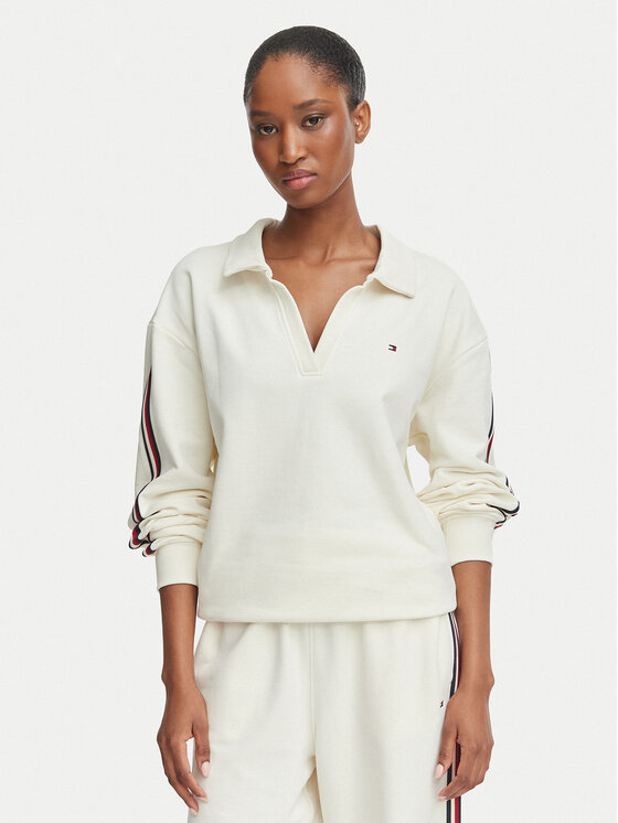 Tommy Hilfiger Tommy Hilfiger Μπλούζα Rugby UW0UW06629 Κρεμ Relaxed Fit