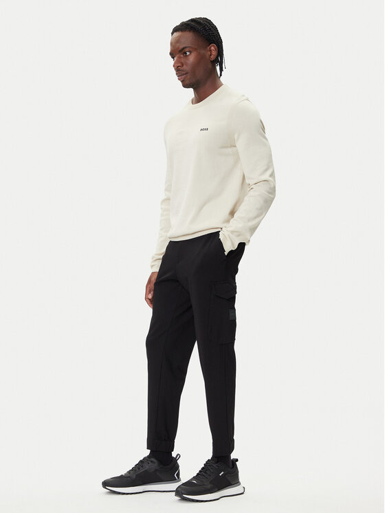 BOSS BOSS Bavlnené nohavice T_Urbanex Cargo 50547454 Čierna Regular Fit