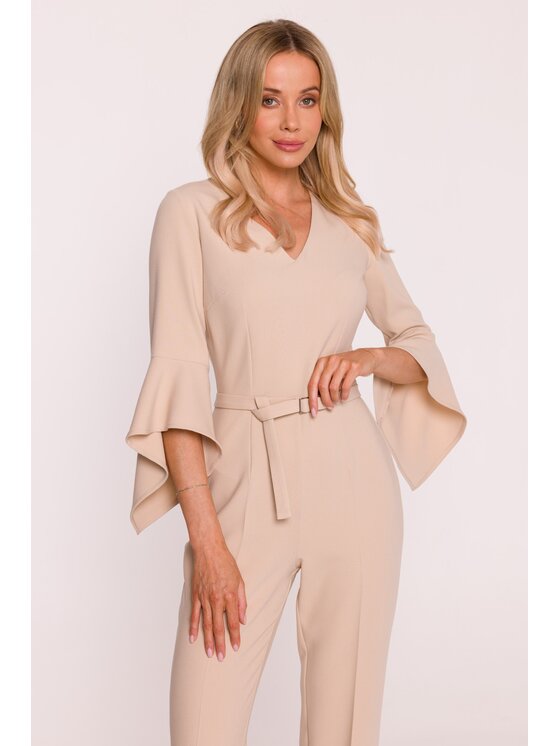 Stylove Stylove Kombinezon S416 Beżowy A-Line Fit