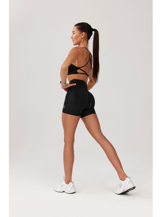 ROUGH RADICAL ROUGH RADICAL Szorty sportowe SEAMLESS GLOW SHORTS Czarny Slim Fit
