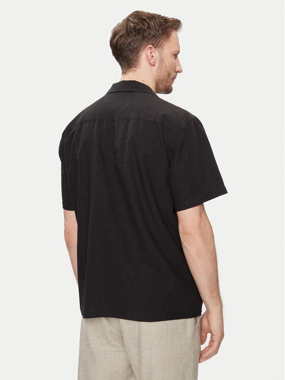 Selected Homme Selected Homme Košeľa New Linen 16092978 Čierna Relaxed Fit