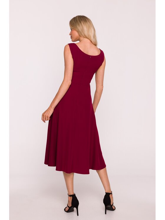 Stylove Stylove Sukienka codzienna s424 Bordowy A-Line Fit