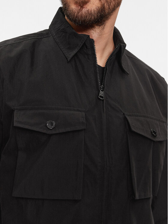 Calvin Klein Calvin Klein Демісезонна куртка Recycled Light Shirt Jacket K10K107136 Чорний Regular Fit