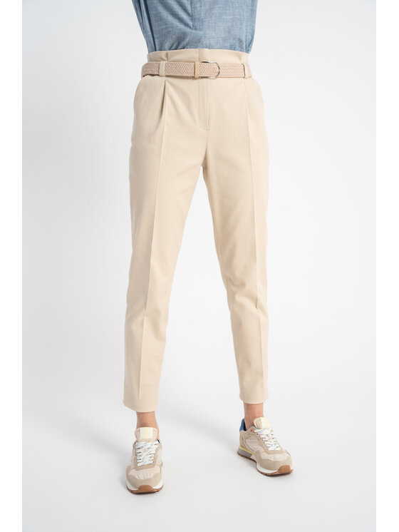 CLICK CLICK Kalhoty z materiálu 30-412 Écru Feminine Fit