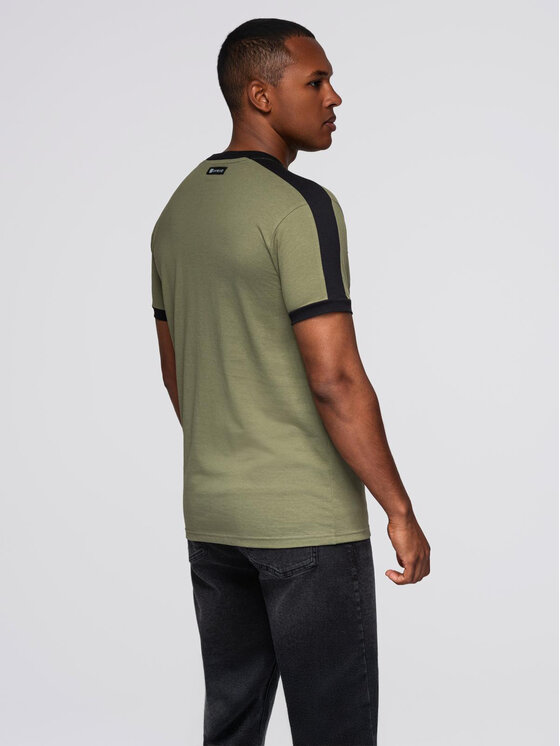 Ombre Ombre T-Shirt OM-TSCT-0115 Khaki Regular Fit