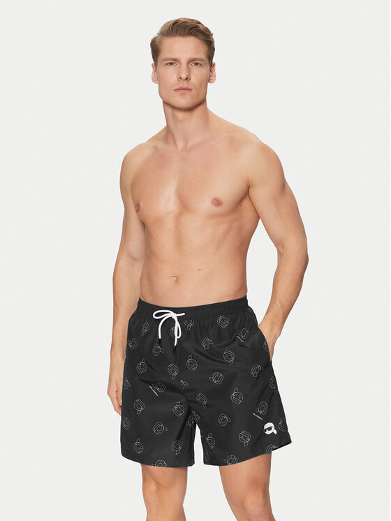 KARL LAGERFELD KARL LAGERFELD Plavecké šortky A1M46060 Čierna Regular Fit