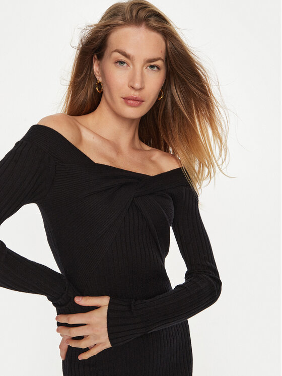 Guess Guess Sukienka koktajlowa Milana W4BK26 Z2V42 Czarny Slim Fit