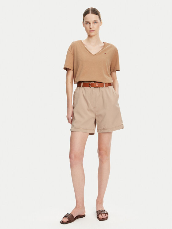 Tommy Hilfiger Tommy Hilfiger Marškinėliai WW0WW43901 Smėlio Relaxed Fit