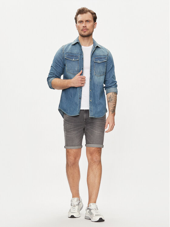 Lee Lee Džinsa bikses Rider 112349328 Pelēks Slim Fit