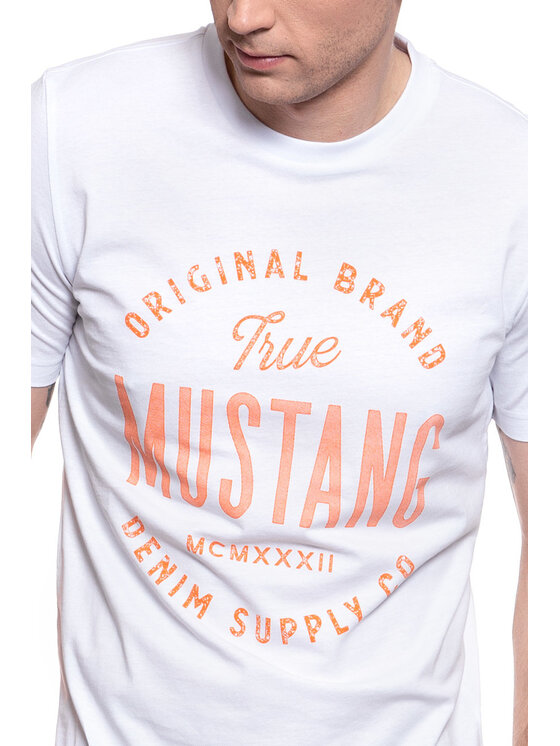 Mustang Mustang T-shirt ALEX C PRINT Bianco Regular Fit