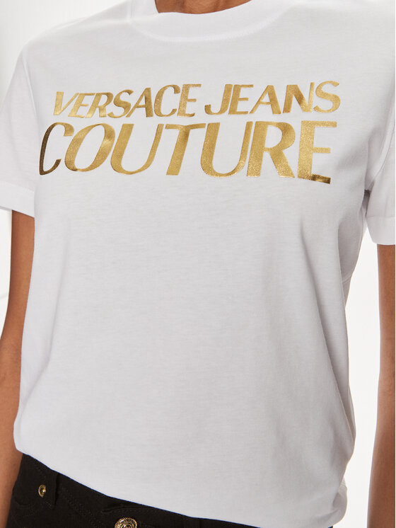 Versace Jeans Couture Versace Jeans Couture Tricou 76HAHT04 Alb Slim Fit