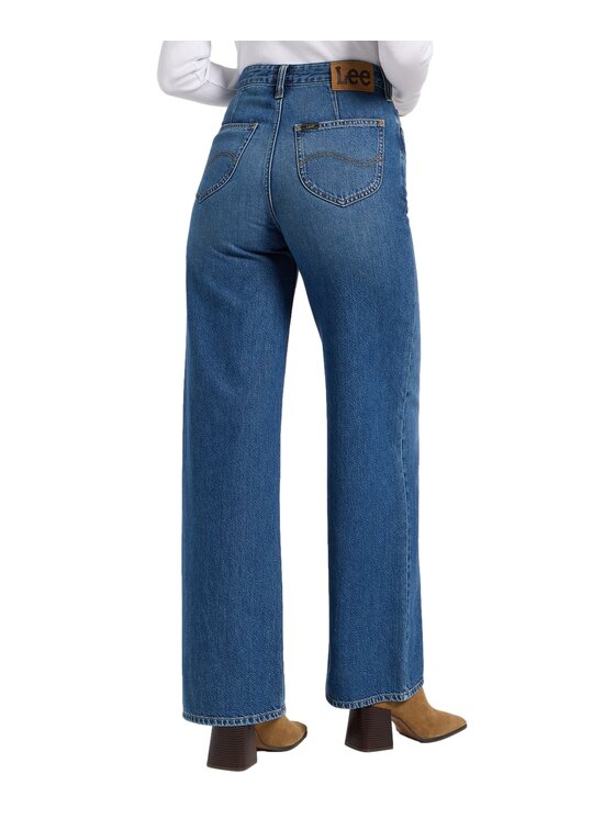Lee Lee Jeansy 112370893 Niebieski Wide Leg