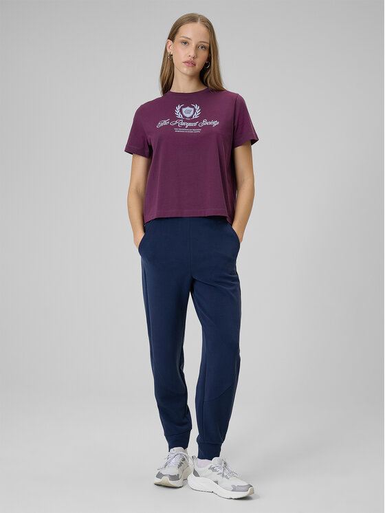 4F 4F T-Shirt SPORTS CLUB Bordowy Boxy Fit