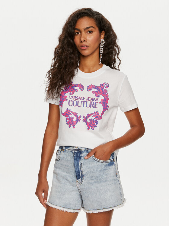 Versace Jeans Couture Versace Jeans Couture T-Shirt 76HAHG02 Bílá Slim Fit